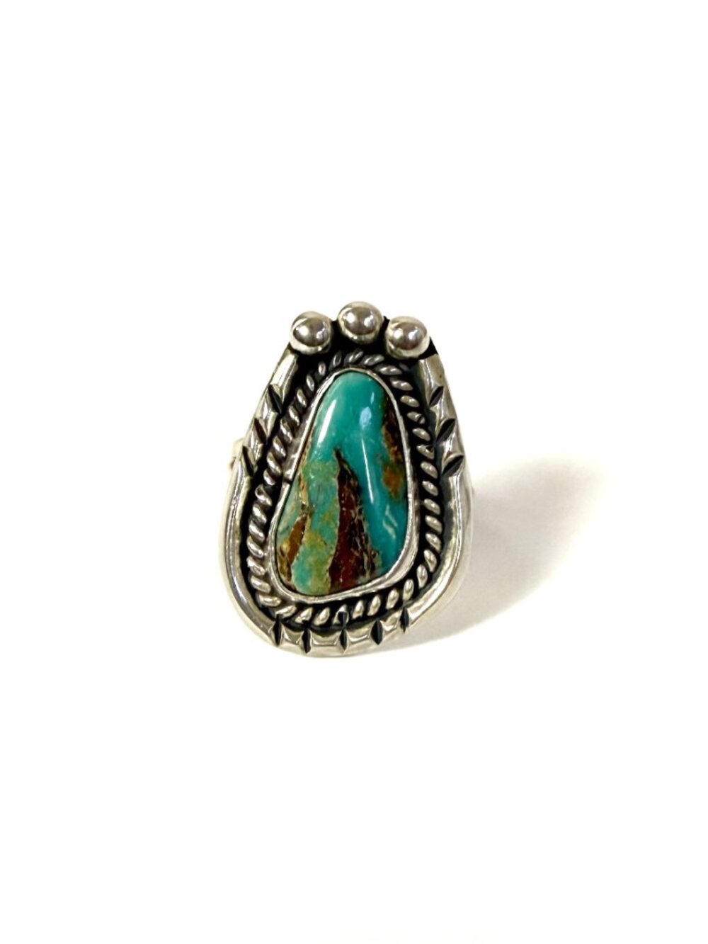 Sterling Silver Turquoise Ring Size 6 - Picture 4 of 6